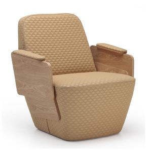 Volute armchair with armrests