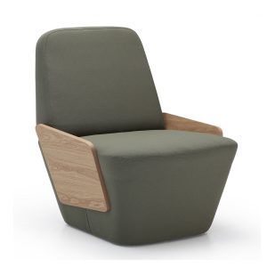 Volute armchair without armrests